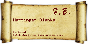 Hartinger Bianka névjegykártya